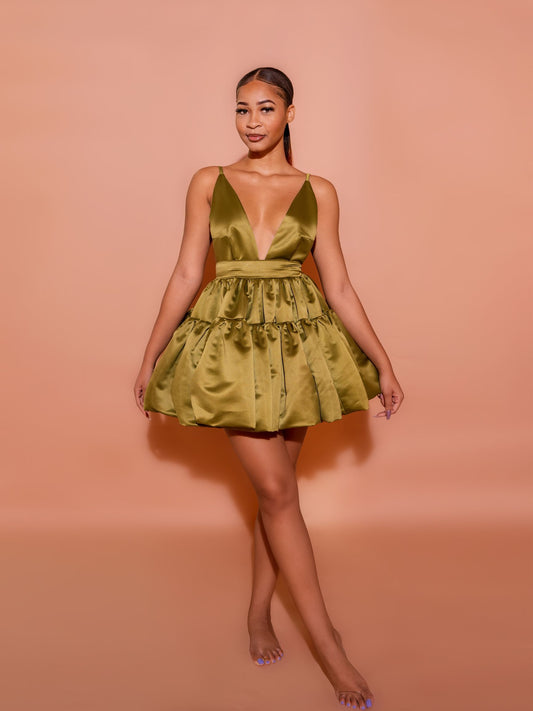 LEANNA DRESS - OLIVE