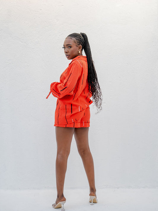 DEVI SHORTS SET - WAVE PRINT