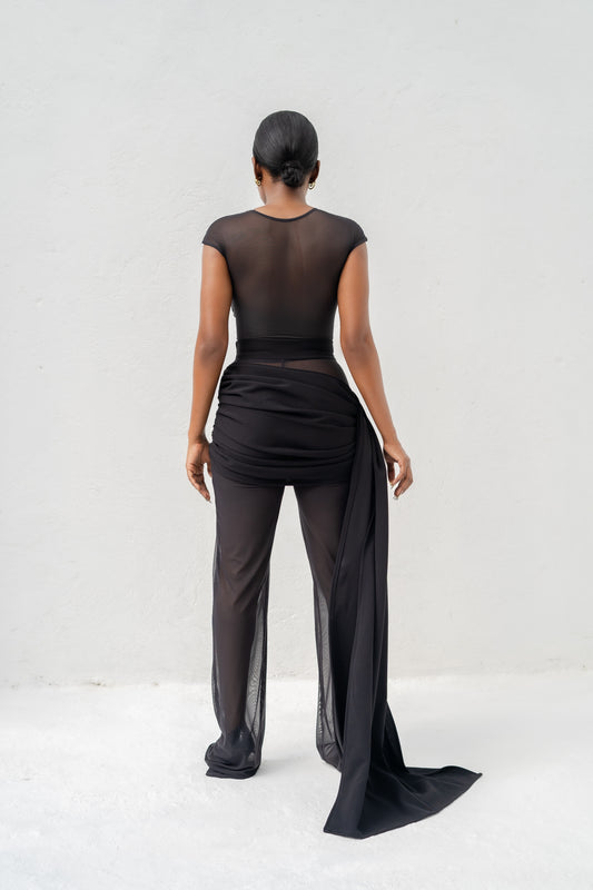 SHEILA MESH PANT - BLACK