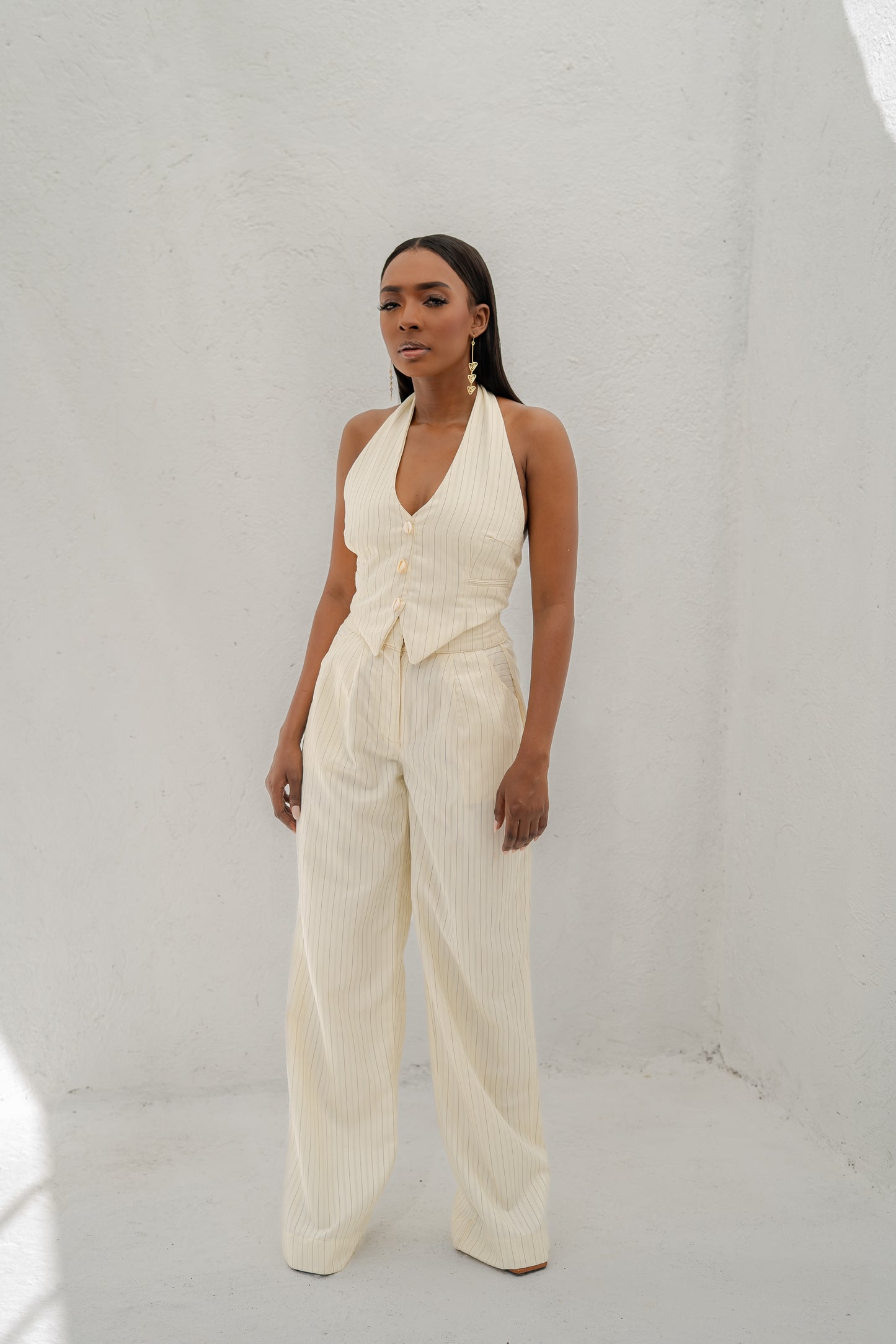 KELLY PANT SET - PINSTRIPE