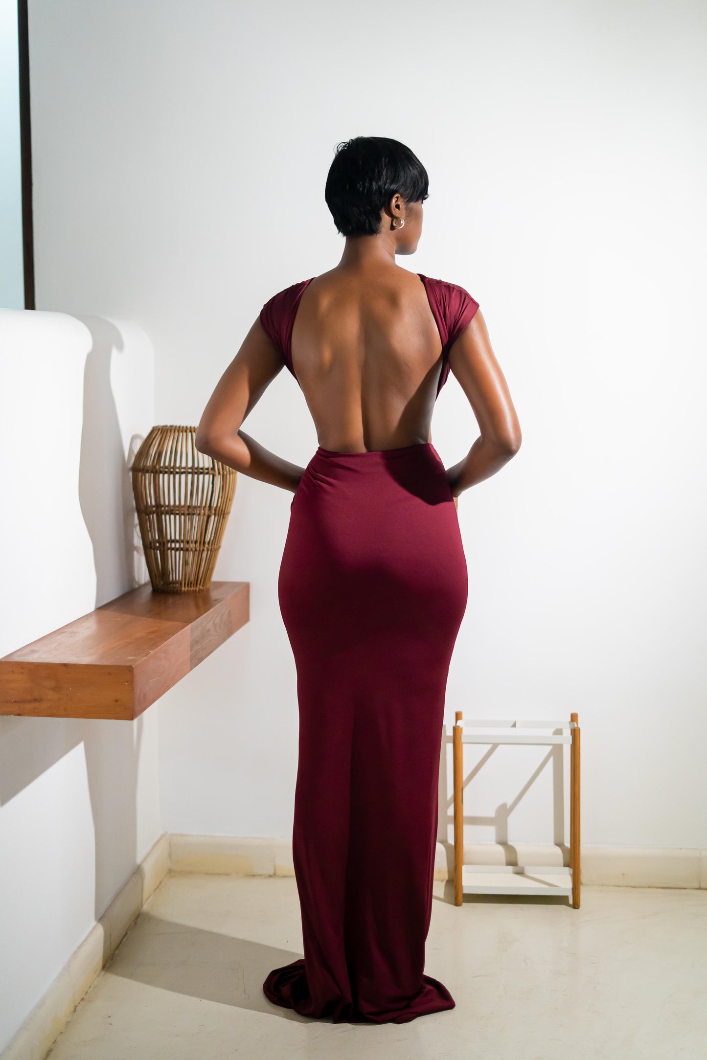 IRIS DRESS - BURGUNDY