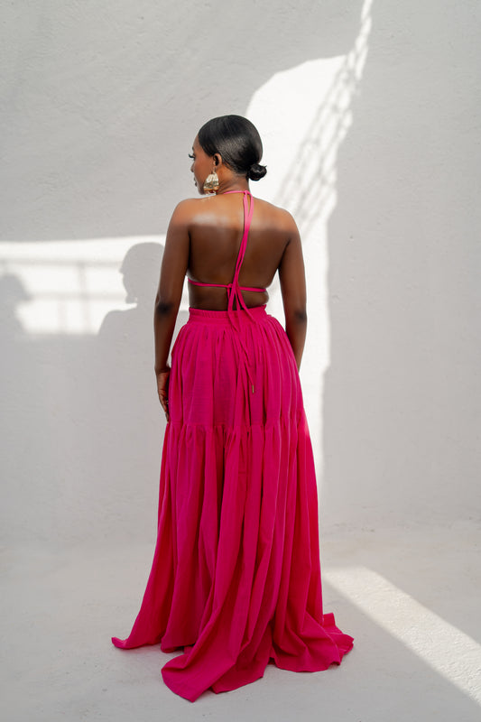 ASHARA MAXI SKIRT - FUCHSIA