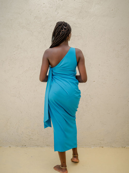 RIZA DRESS - BLUE - Rhea Imani