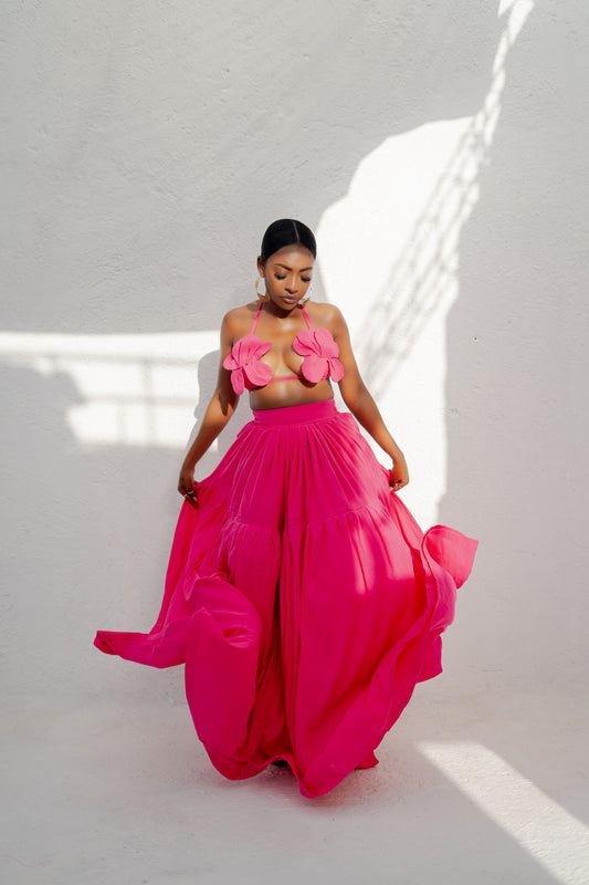 ASHARA MAXI SKIRT - FUCHSIA