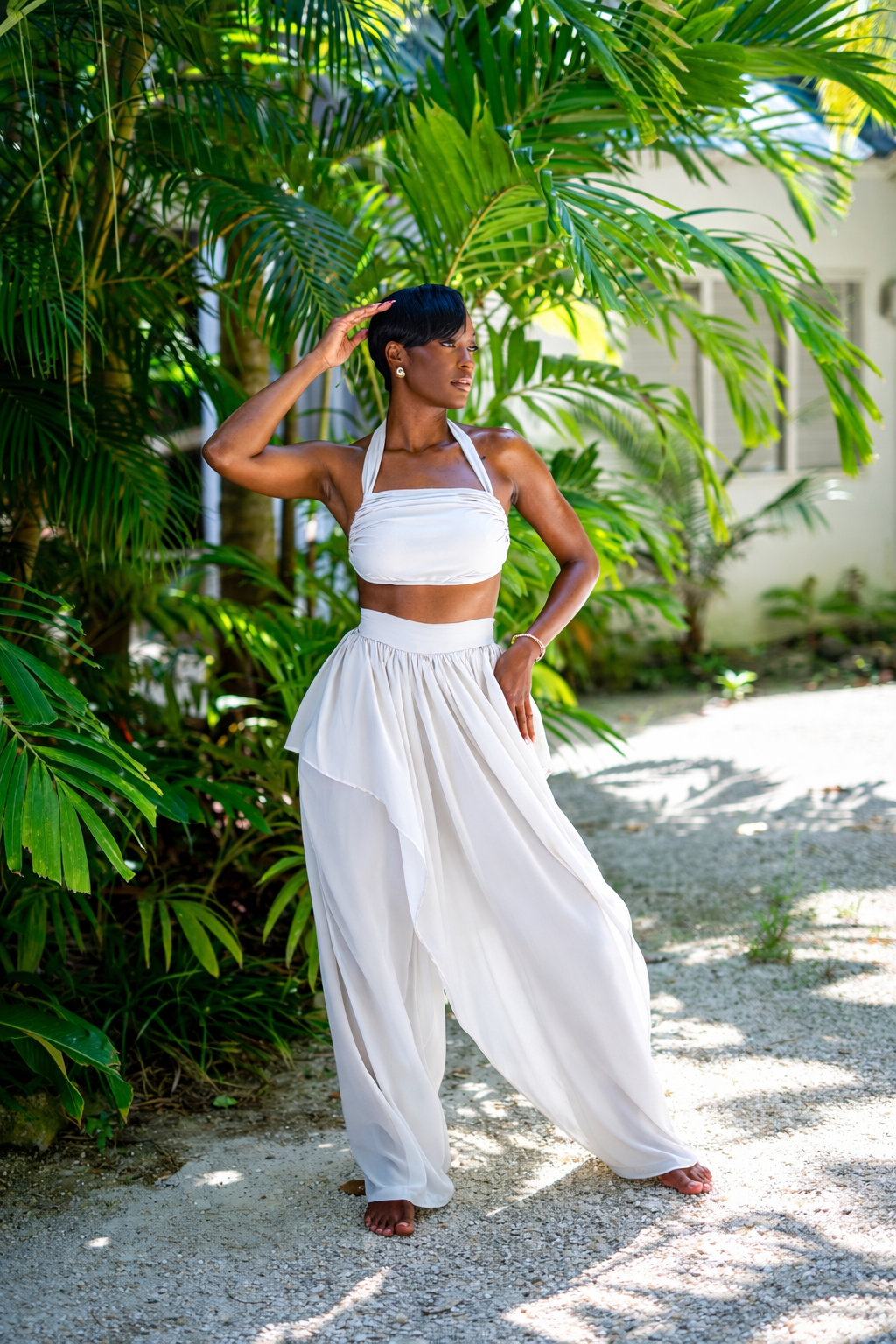 LESA PANT SET - WHITE