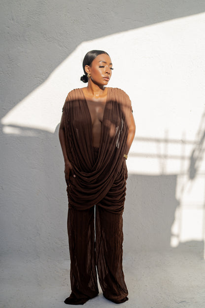 PRIA PANT SET - BROWN