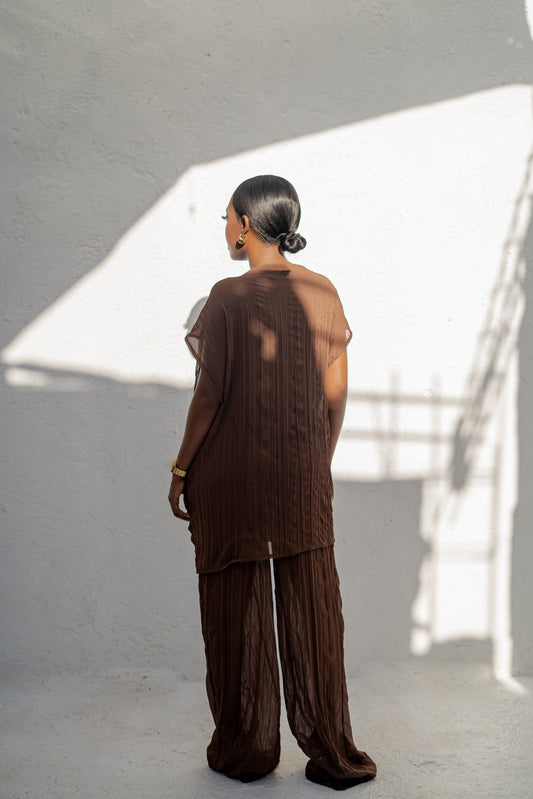 PRIA PANT SET - BROWN