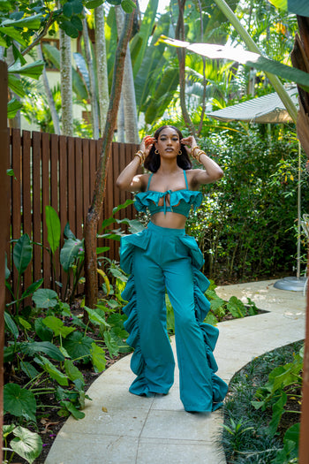 LILA PANT SET - AQUA