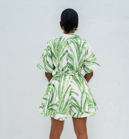 YASMEEN ROMPER - GREEN TROPIX