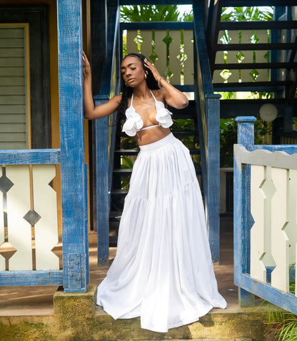 ASHARA MAXI SKIRT- WHITE