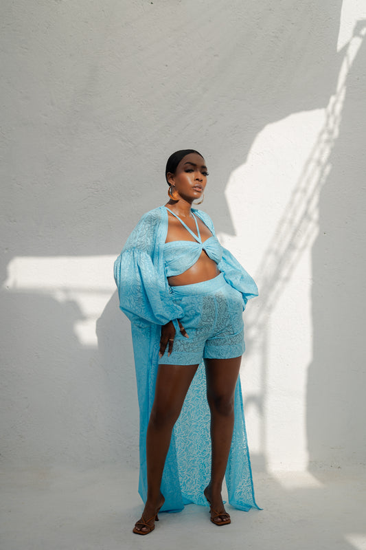 KAYSI KAFTAN ROBE SET - BLUE