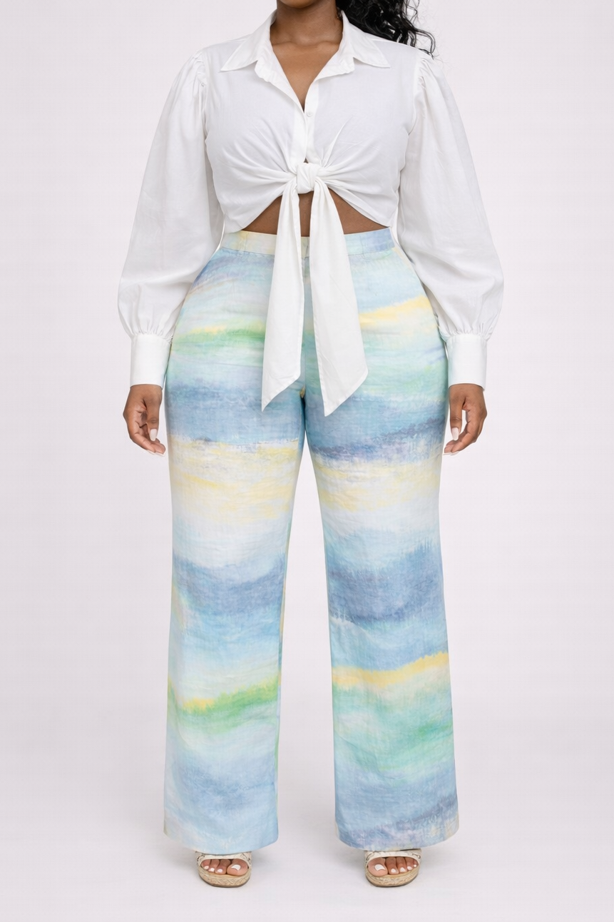 NUEL CROPPED BUTTON DOWN - WHITE