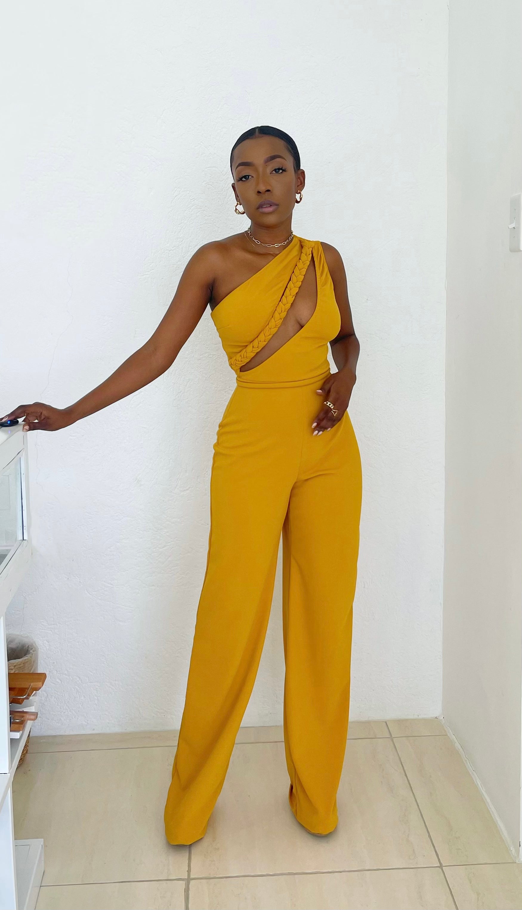 CANAN JUMPSUIT- MUSTARD - Rhea Imani