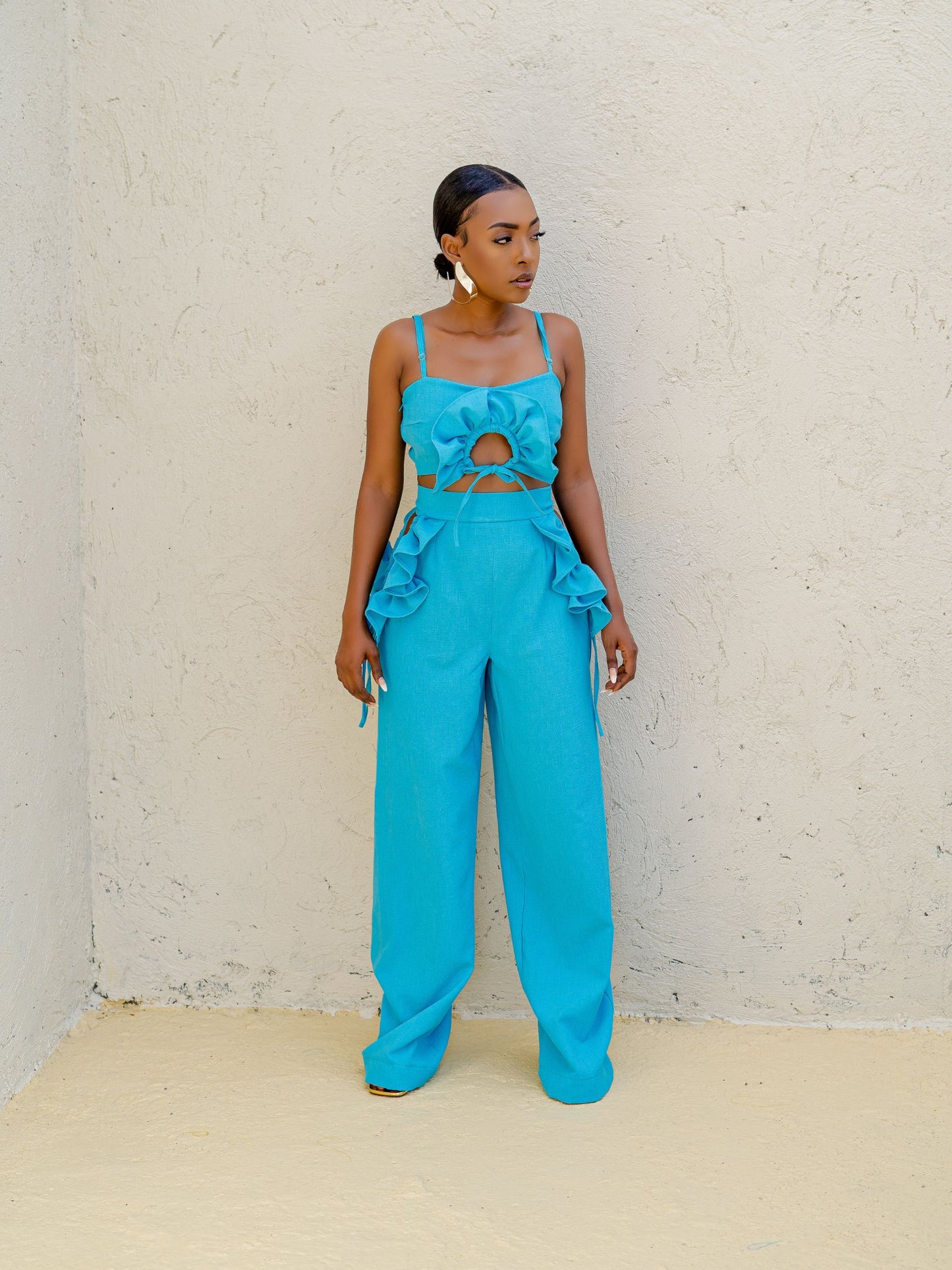 NARAN PANT SET - BLUE - Rhea Imani