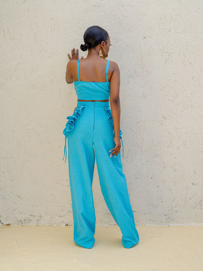 NARAN PANT SET - BLUE - Rhea Imani