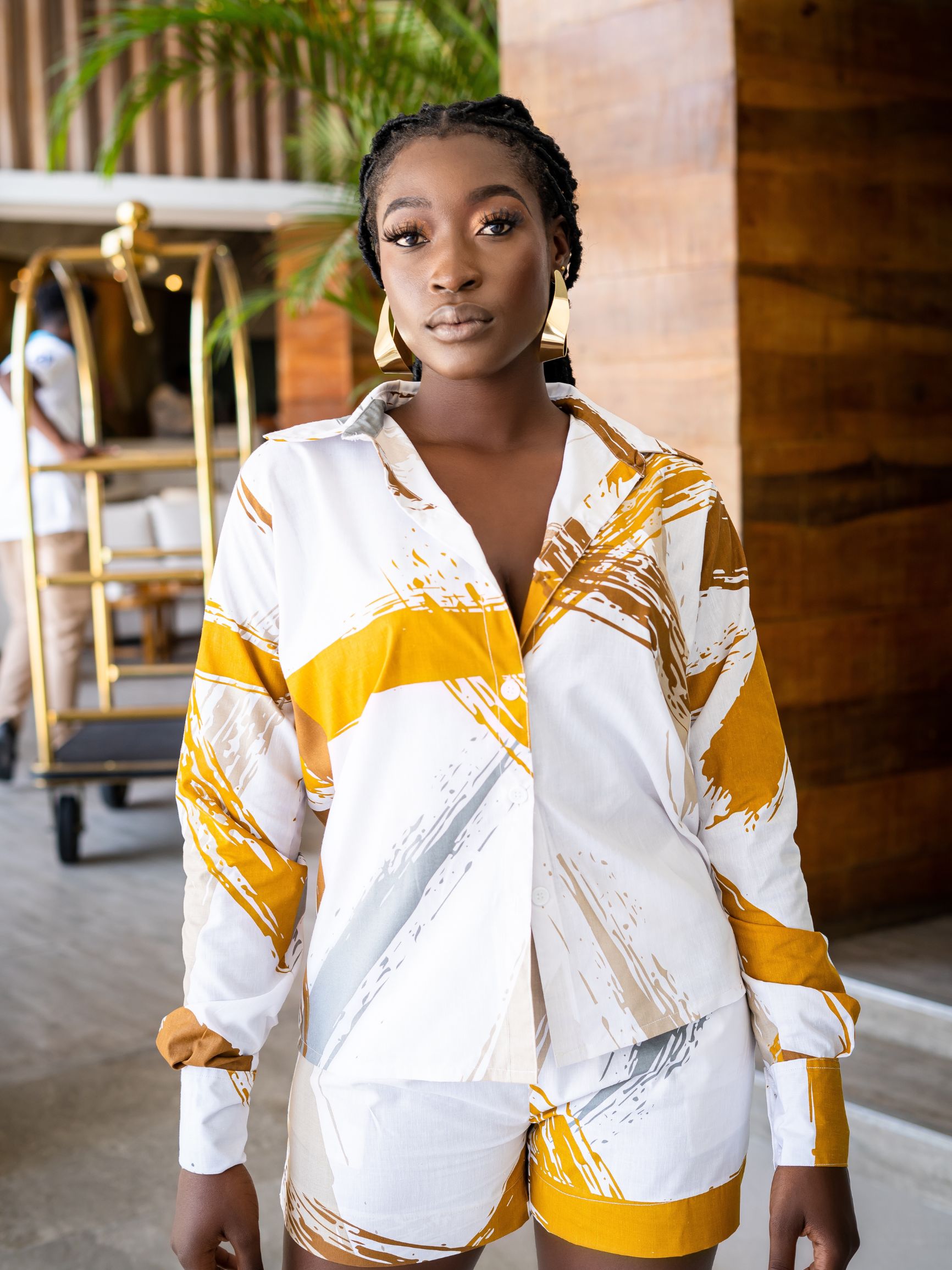 SONA PRINTED BUTTON DOWN - Rhea Imani