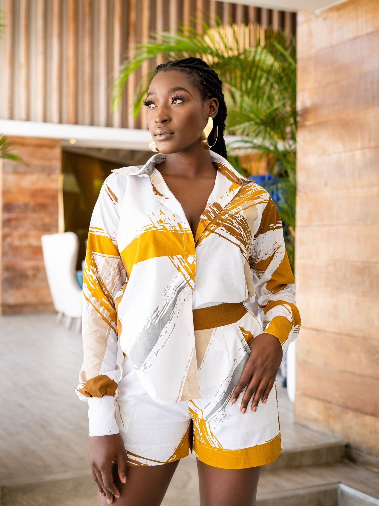 SONA PRINTED BUTTON DOWN - Rhea Imani